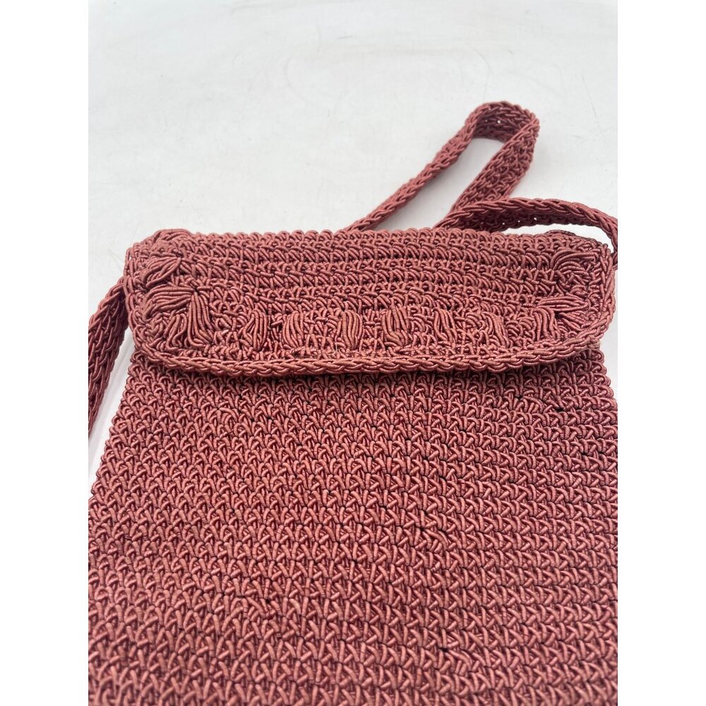 Vintage Marcus Brothers Italian Crochet Purse Magnetic Closure Adjustable Strap - Picture 8 of 8